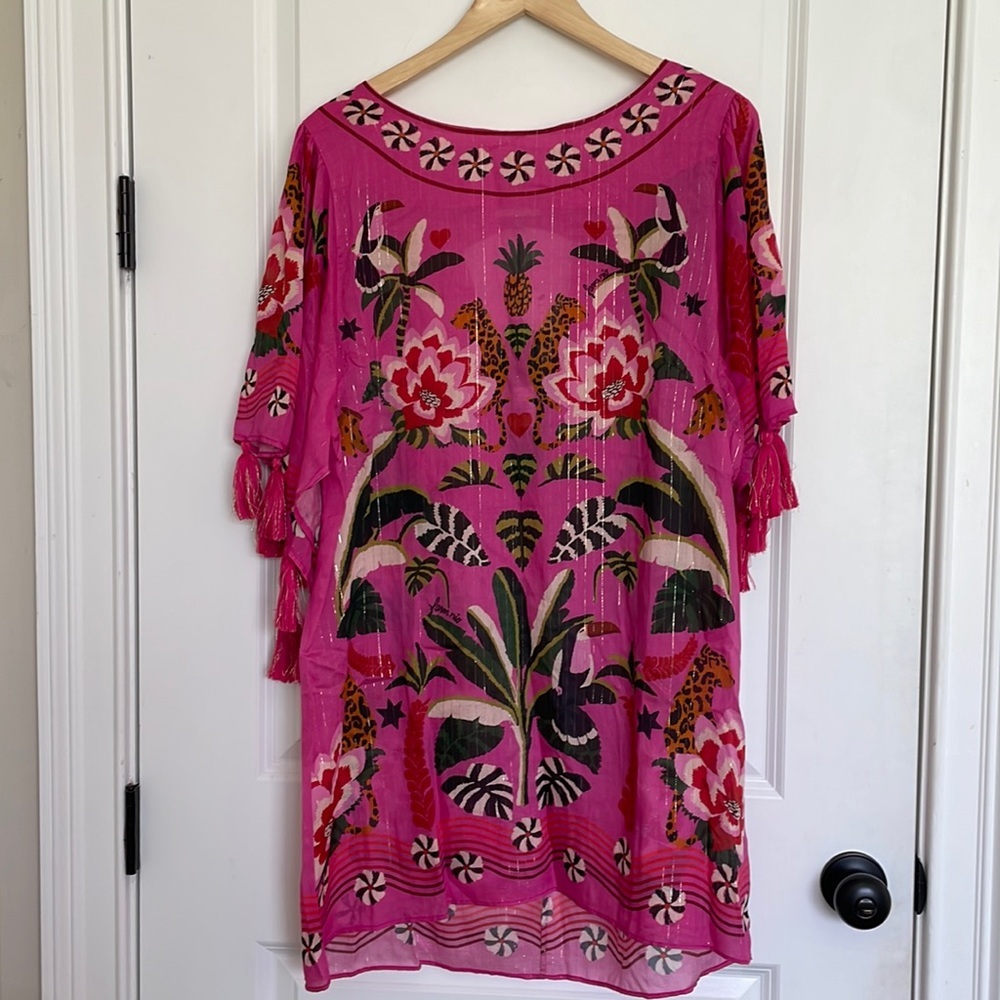 Farm Rio Women’s Leopard Forest Swim Cover-up Hot Pink L